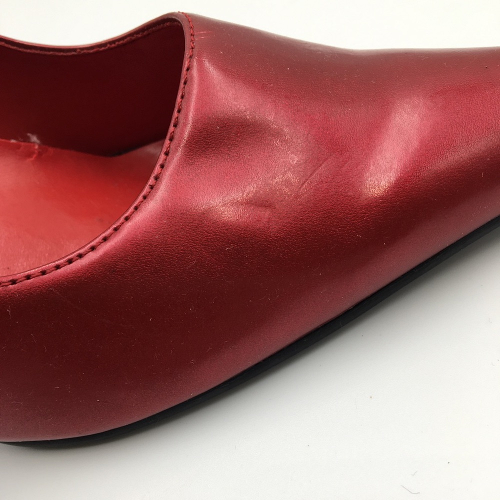 Vintage 4” Deep Red Fredericks of Hollywood Faux Leather Stilettos Size 10 👠🔥 - Picture 12 of 16